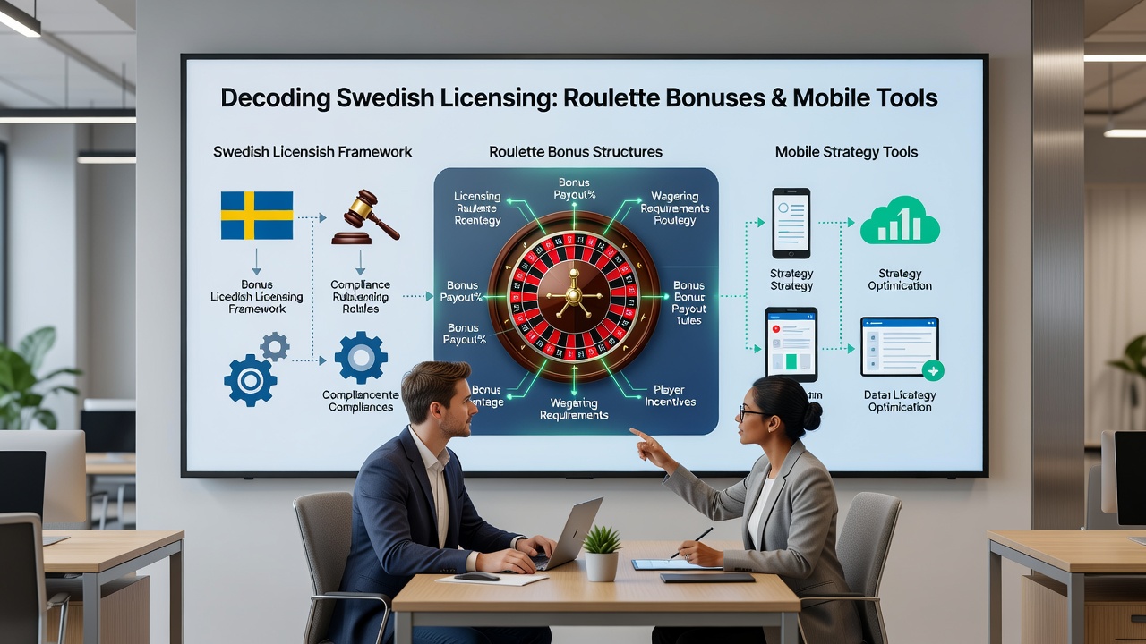 Mobile app screen displaying roulette strategy analytics under Swedish regulatory compliance